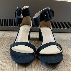 Black Low Block Heel